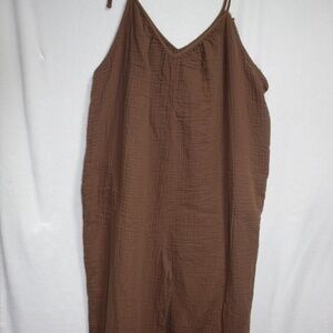Old Navy Women's Jumper Romper 3X Brown Sleeveless 100% Cotton w/loose tags